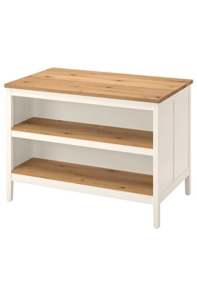 hobiurun Mutfak adası, kırık beyaz-meşe, 126x77 cm