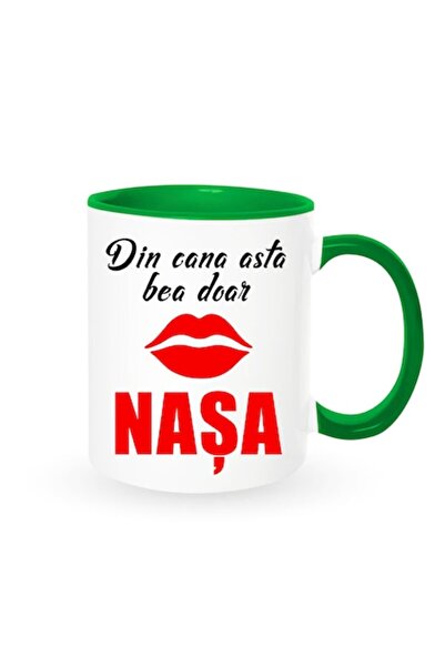 OEM Cană personalizată pentru nașă cu mesajul: „Din această cană bea doar naș...