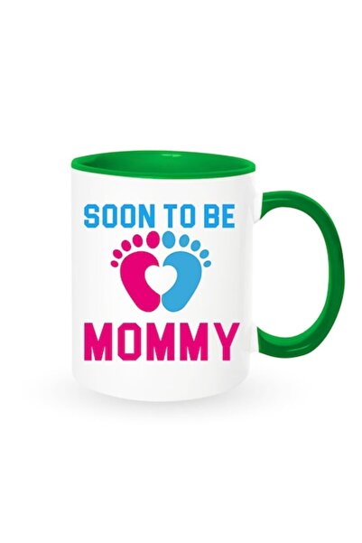 OEM Customized mug for soon-to-be mommy, Model 1, Betaprint, white with green interior, 330ml