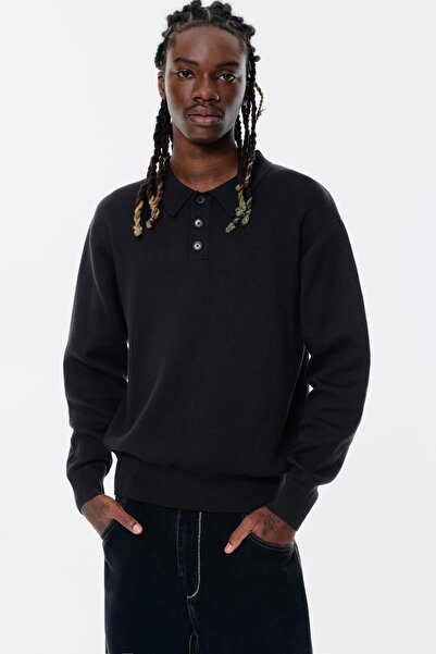 Pull & Bear Uzun kollu polo yaka t-shirt