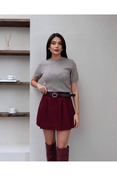 Butik Belted Cashmere Shorts Skirt