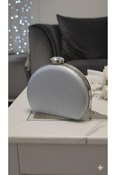 mlio Silver Glitter Women's Glitter Evening Dress Bag Flask Wedding Invitation Bag