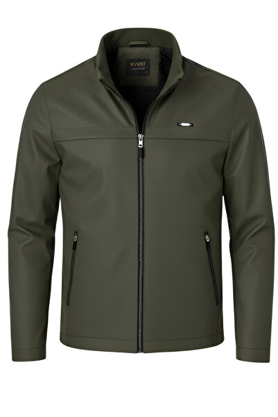 SİVAİST Men's Green Cotton Polyester Blend Water Repellent Fur Lined Coat – Windproof, Lightweight and Durable