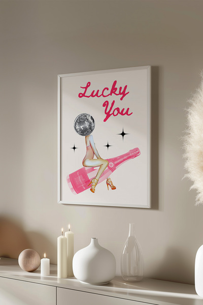 Basquiart Poster cu ramă albă din seria Lucky You, decor de perete nr:90