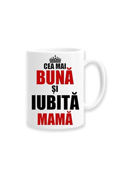 OEM Personalized Mug for Mom with Message: 'The Best and Most Loved Mom', Crown, Betaprint, White, 330ml