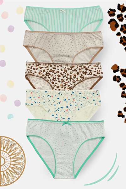 bendengiy Women's Cotton Patterned/Plain 5-Pack Bikini Low Waist Panties