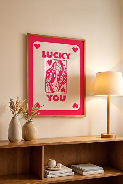 Basquiart Poster cu ramă din lemn din seria Lucky You, decor de perete nr:83