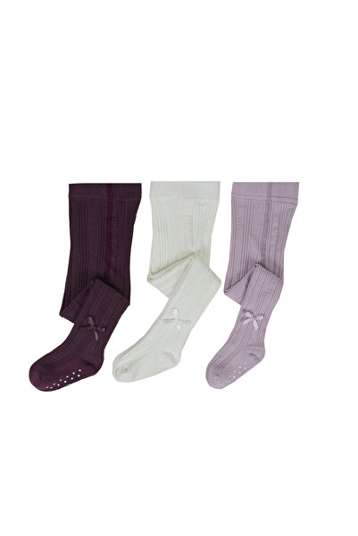 FLUFFYFEET 3lü Paket Fiyonklu Kaydırmaz Burun Dikişsiz Külotlu Çorap