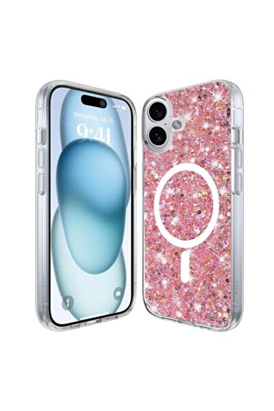 Techsuit Husa pentru iPhone 16 - Sparkly Glitter MagSafe - Pink