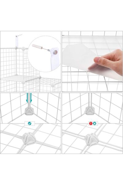 SONGMICS 16-Cube Modular Storage Organizer, Configurable, Metal, 123x31x123cm, White