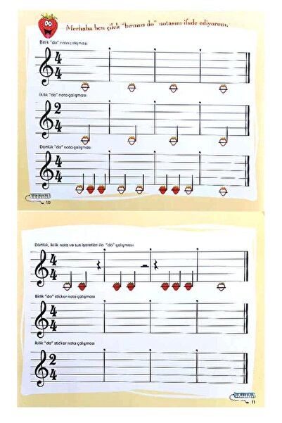 Harika Çocuk Yayınları 5+ Yaş Renklerle Eğiten Melodika Metodu - Spiralli-Renkli ve Çıkartmalı Müzik Eğitim Kitabı-52 Sayfa