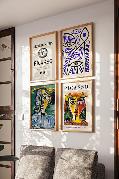 Basquiart Πίνακας Πικάσο με 4 ξύλινες κορνίζες, Σετ ζωγραφικής Αρ.:33
