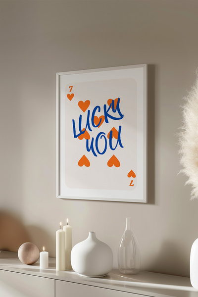 Basquiart Poster cu ramă albă din seria Lucky You, decor de perete nr:123