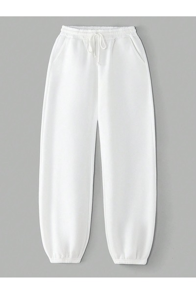 Flaubert Women's Plain Sweatpants, 3-Thread Quality Fabric, Elastic Waistband