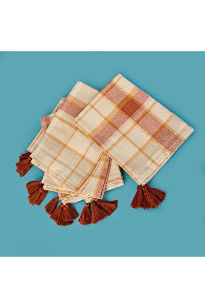 My Home Set de 4 servicii americane în carouri Myhome - Ecru / Tile - 30x45 cm