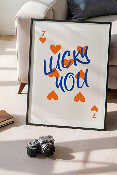 Basquiart Poster cu ramă neagră din seria Lucky You, decor de perete nr:123