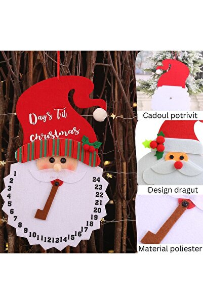 Stef's Cat Christmas Decoration , Advent Calendar, Countdown to Christmas, Santa Claus Model, Polyester M