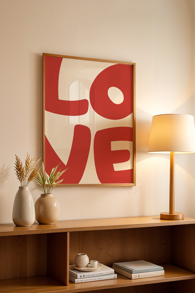 Basquiart Poster cu ramă din lemn din seria Lucky You, decor de perete pictat...