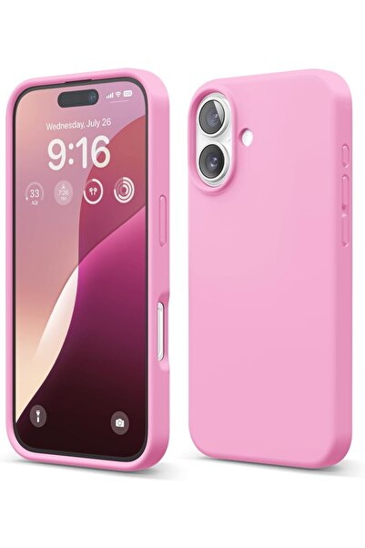 Merwish Apple Iphone 17 Uyumlu Içi Kadife Lansman Silikon Kılıf Kapak Pembe