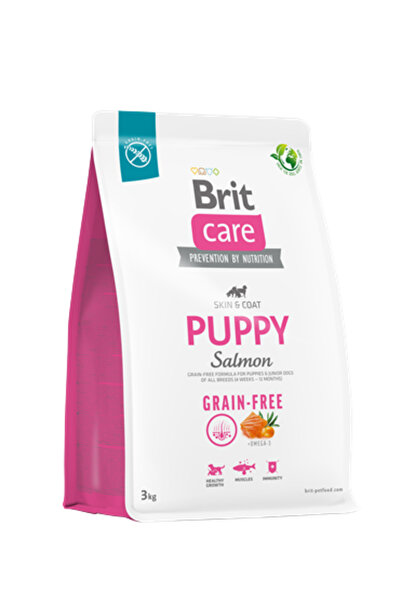 Brit Care Puppy Tahılsız Piele și Blana Somonlu Yavru Köpek Maması 3 Kg