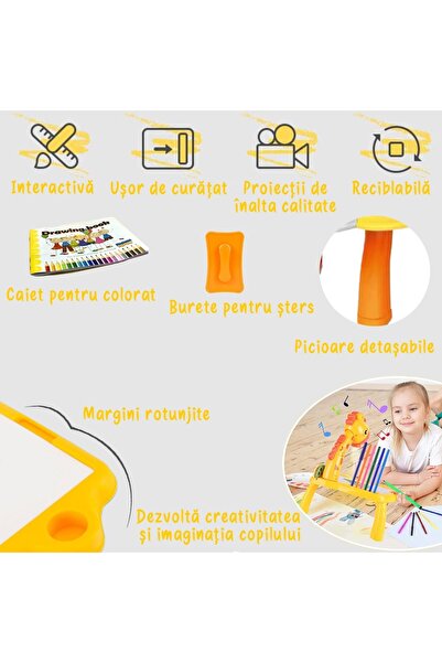 Pitikot Jucarie educationala tip tabla Pitikot®, desenat cu proiector, girafa