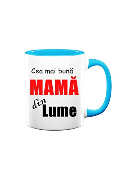 OEM Cană personalizată pentru mamă cu mesajul: „Cea mai bună mamă din lume”, text roșu, Betaprint, albă cu