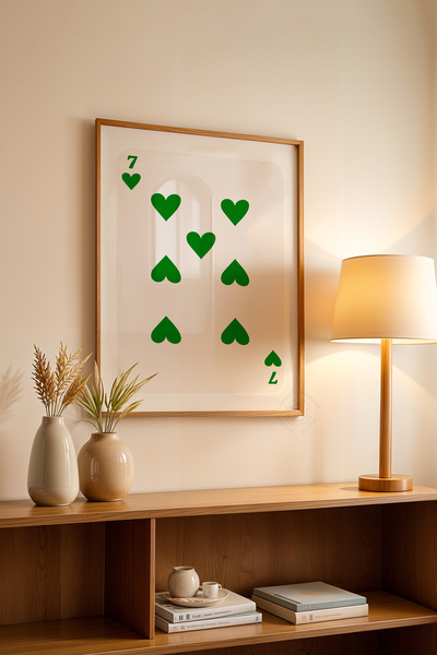 Basquiart Poster cu ramă din lemn din seria Lucky You, decor de perete nr:144