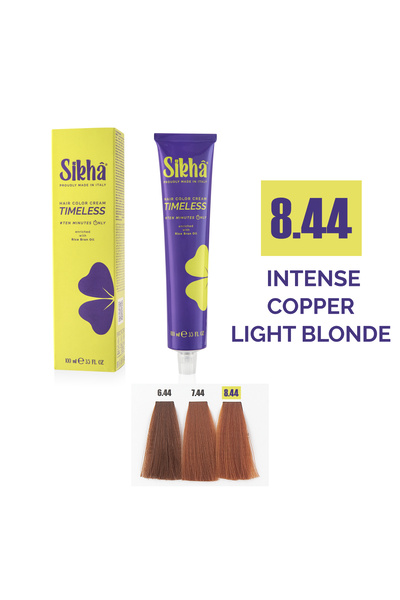 SIKHA Vopsea de păr profesională permanentă Timeless Blond deschis cupru 8.44, 100 ml
