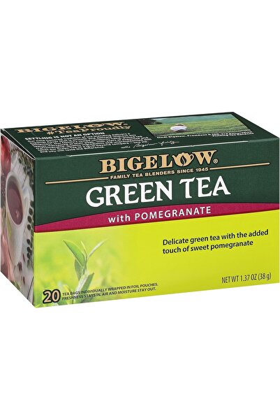 CO Bigelow شاي بيجلو الأخضر مع أكياس شاي الرمان، 20 كيسًا