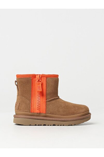 UGG Mini Fermuarlı Logo Çocuk Botu – Kahverengi
