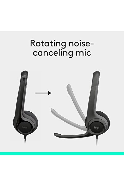 logitech H390 Wired Headset, Stereo Headphones with Noise Cancelling Microphone, USB, In Line Contro