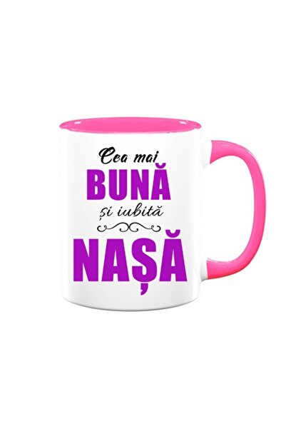 OEM Cană personalizată pentru Nașă cu mesajul: „Cea mai bună și mai iubită Na...