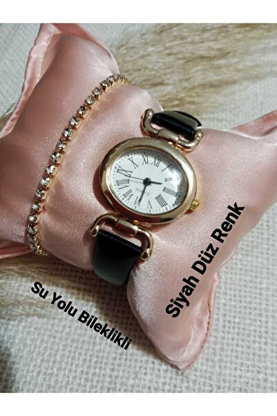Brality Retro Style Gold Case New Season Black Band Women's Wristwatch Vintag...