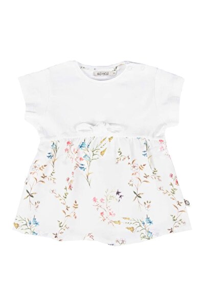 Ozmoz By Mukadder Özden Organic Floral White Summer Baby Girl Dress