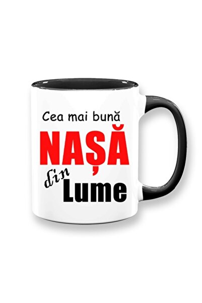 OEM Cană personalizată pentru nașă cu mesajul „Cea mai bună nașă din lume”, t...