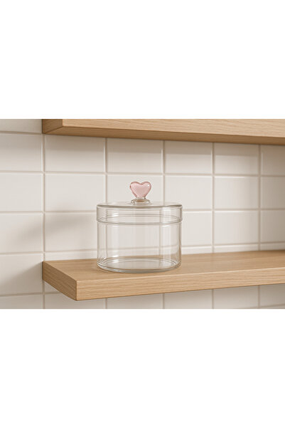Kitchen Line HEARTS KALPLİ KAVANOZ DRAJE ŞEKERLİK SAKLAMA 450 ML