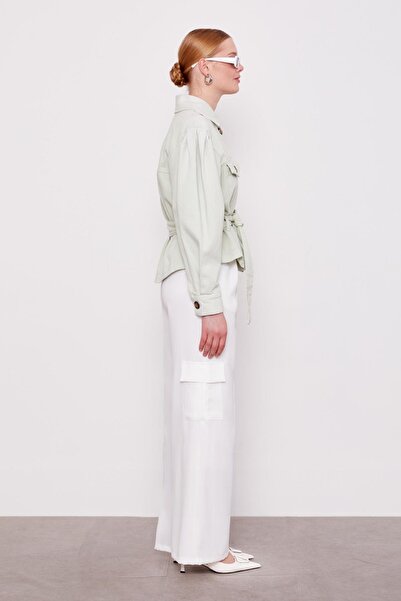 Levidor Ekru Cep Detaylı Pantolon