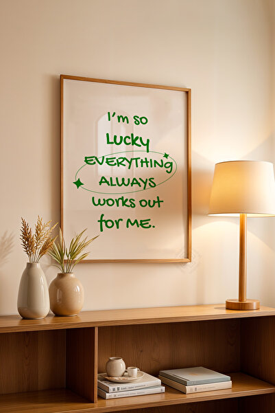 Basquiart Poster cu ramă din lemn din seria Lucky You, decor de perete nr:133