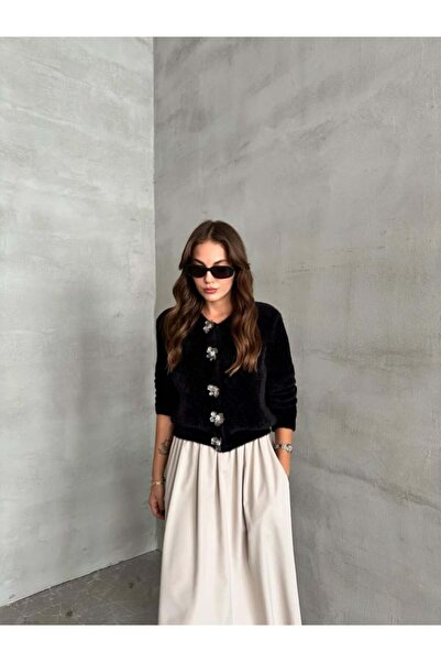 Butik Floral Detailed Plush Vest