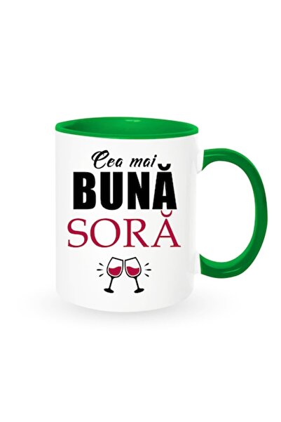 OEM Cană personalizată pentru soră cu mesajul „Cea mai bună soră”, model cupă...