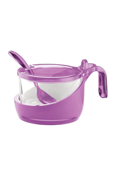 abnturk Şık İki Renkli Kaşıklı Şekerlik - Saklama Kavanozu Baharatlık