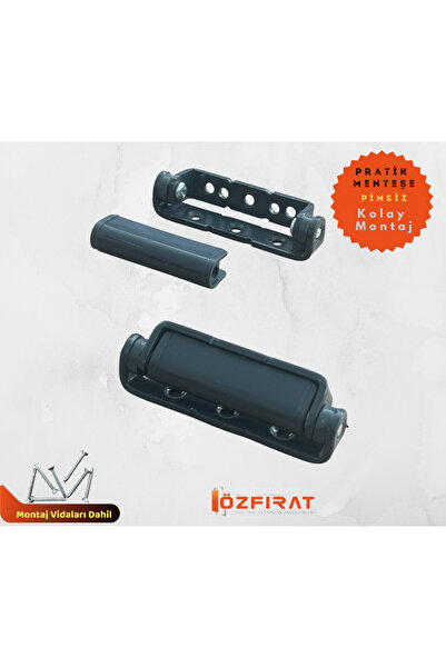 ÖZFIRAT PVC YAPI Pvc Pimapen Kapı Pencere Menteşesi Tamamı Çelik 80 mm-Pimsiz-Pratik Menteşe-Antrasit