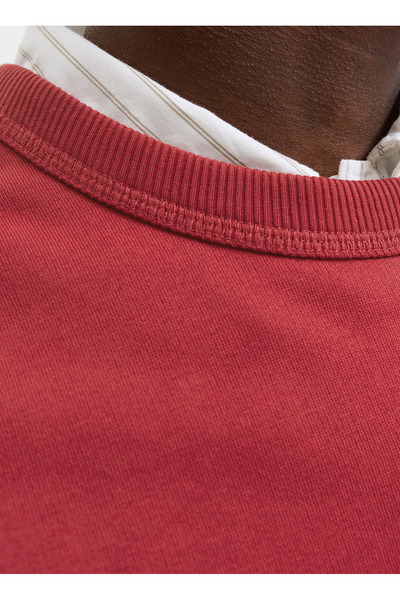 Jack & Jones Bisiklet Yaka Kırmızı Erkek Sweatshırt 12282893_JORNORREBRO EMB SWEAT CREW