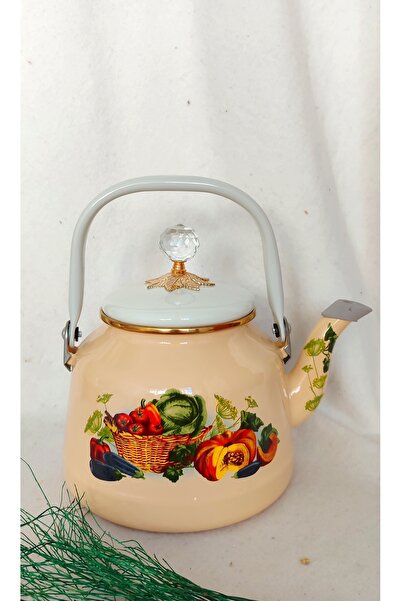 EBRULİEMAYE Vegetable Retro Enamel Teapot Kettle 2.5 Liters