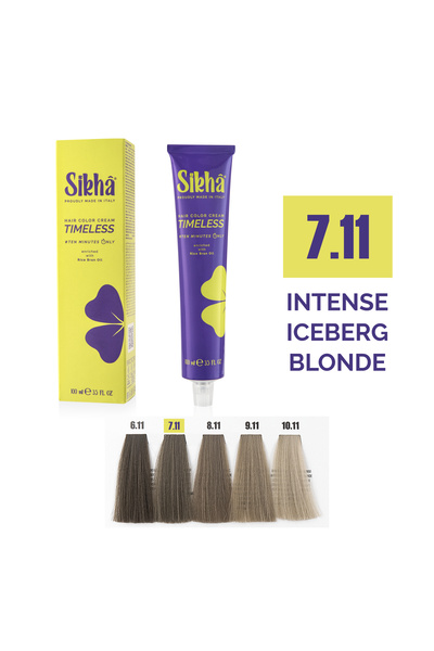 SIKHA Permanent Professional Hair Dye Timeless Blond Intense Iceberg 7.11, 100 ml