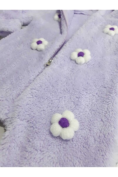 Sönmez Baby KABARTMA ÇİÇEKLİ KIŞLIK FERMUARLI WELSOFT KIZ BEBE TULUMU