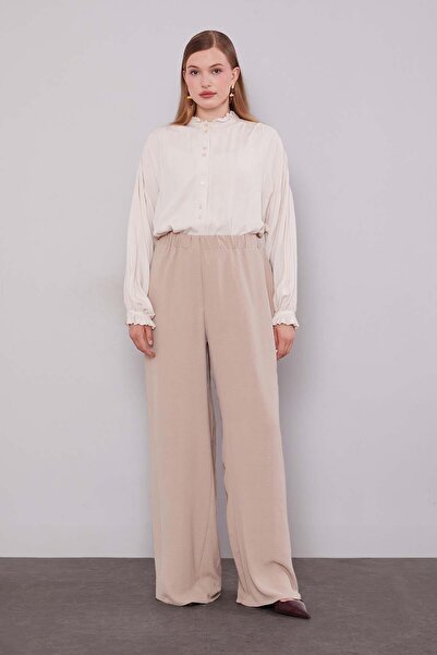 Levidor Παντελόνι Aerobin με φαρδύ πόδι σε μπεζ χρώμα