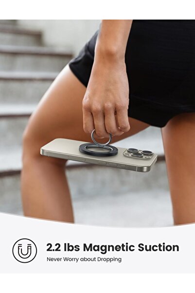 Lamicall Magnetic Finger Phone Ring Holder for MagSafe - Misty Black