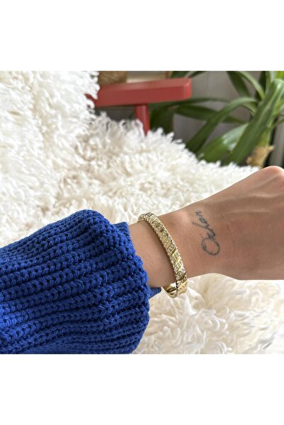 Alice İsstanbul Çelik Sıralı Taşlı Kelepçe