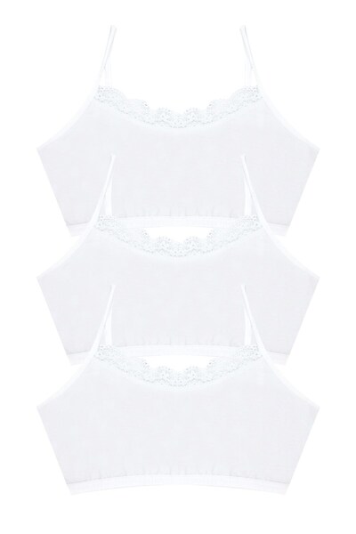 Öts Κοριτσίστικο μπουστάκι 3 τεμαχίων με κορδόνια χωρίς επένδυση (96% βαμβάκι - 4% ελαστάνη)